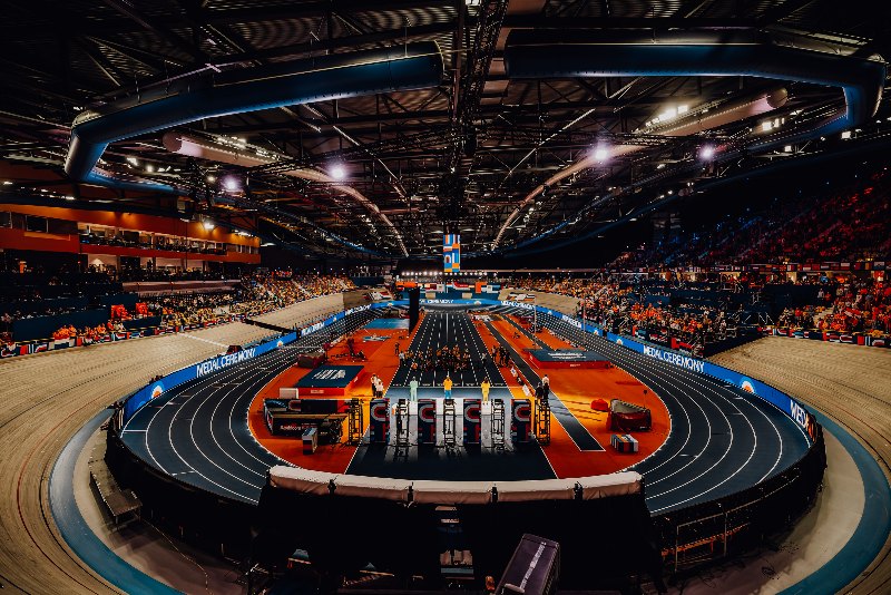 EK Atletiek 2025: medal ceremony in a full stadium