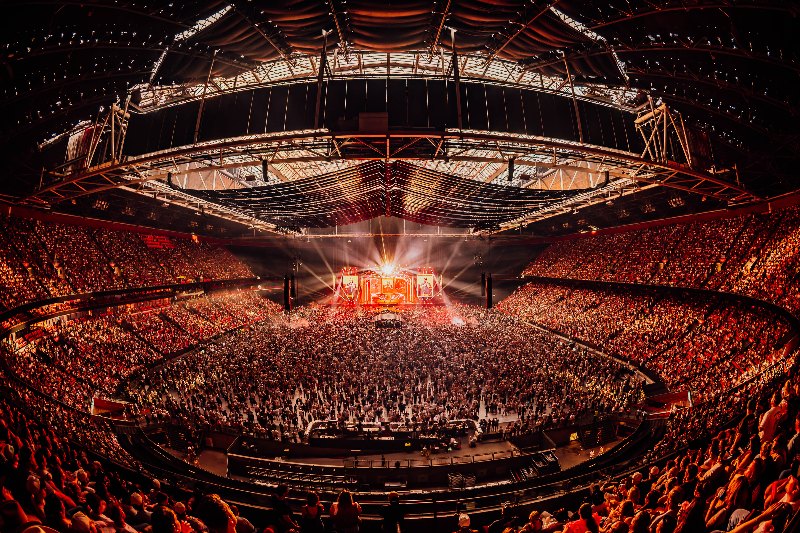 Luke Combs - A'dam Arena 2026: wide view of the main stage in Amsterdam