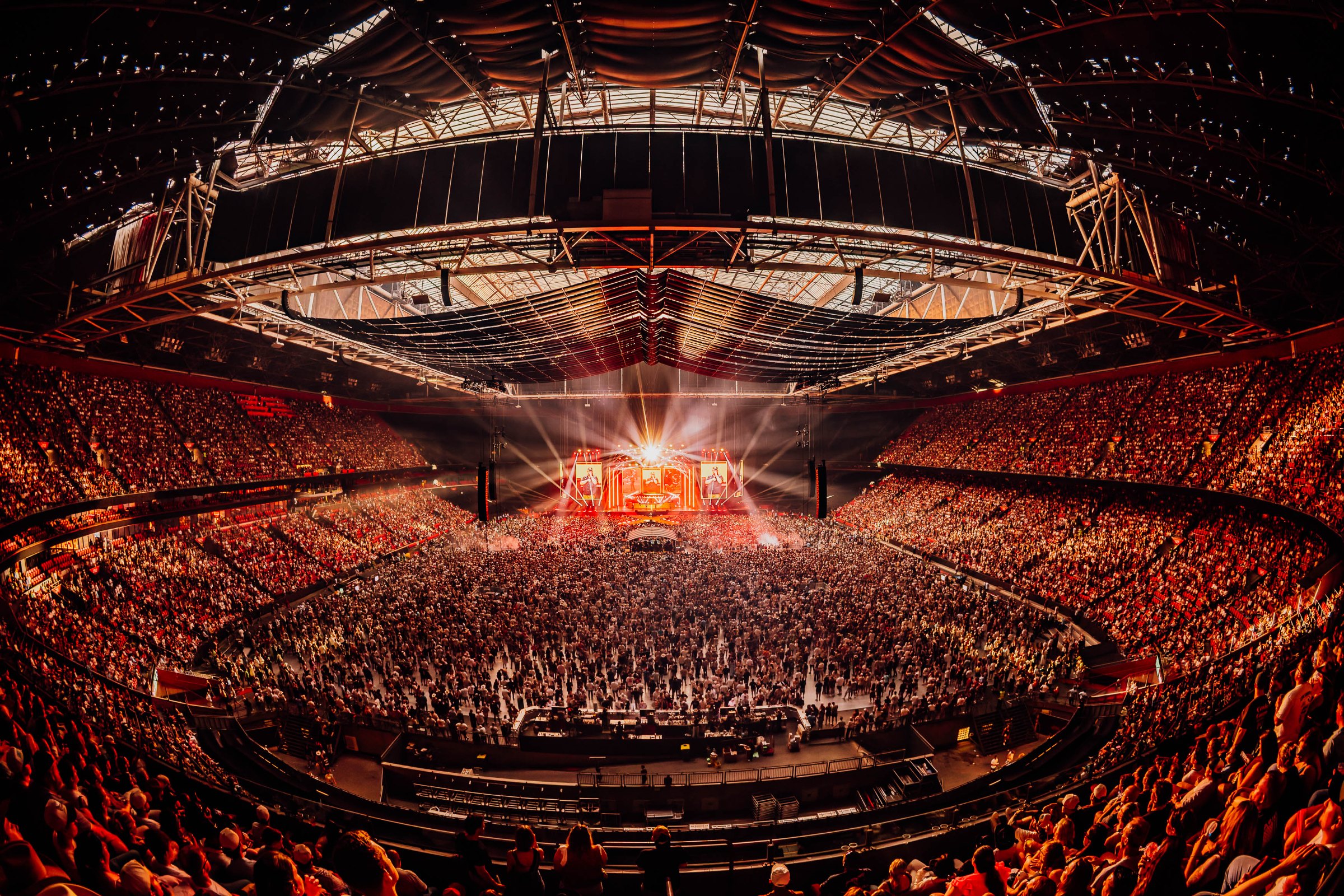 Luke Combs - A'dam Arena 2026: wide view of the main stage in Amsterdam